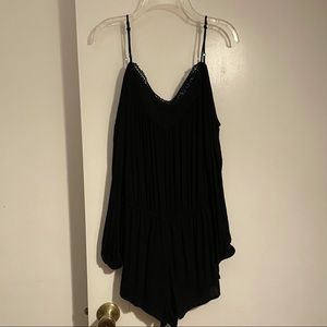 Forever 21 black shoulder romper